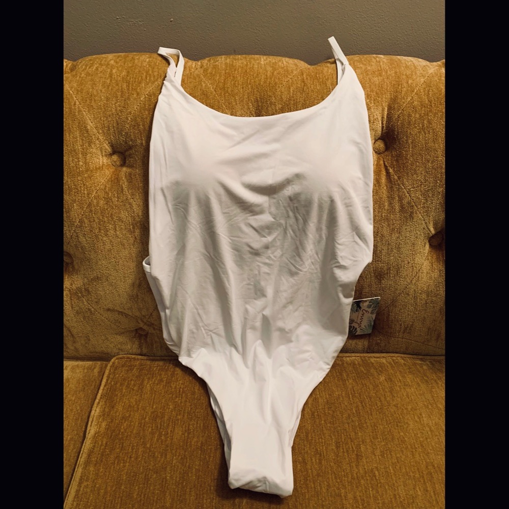 White One-Piece Swim Suit